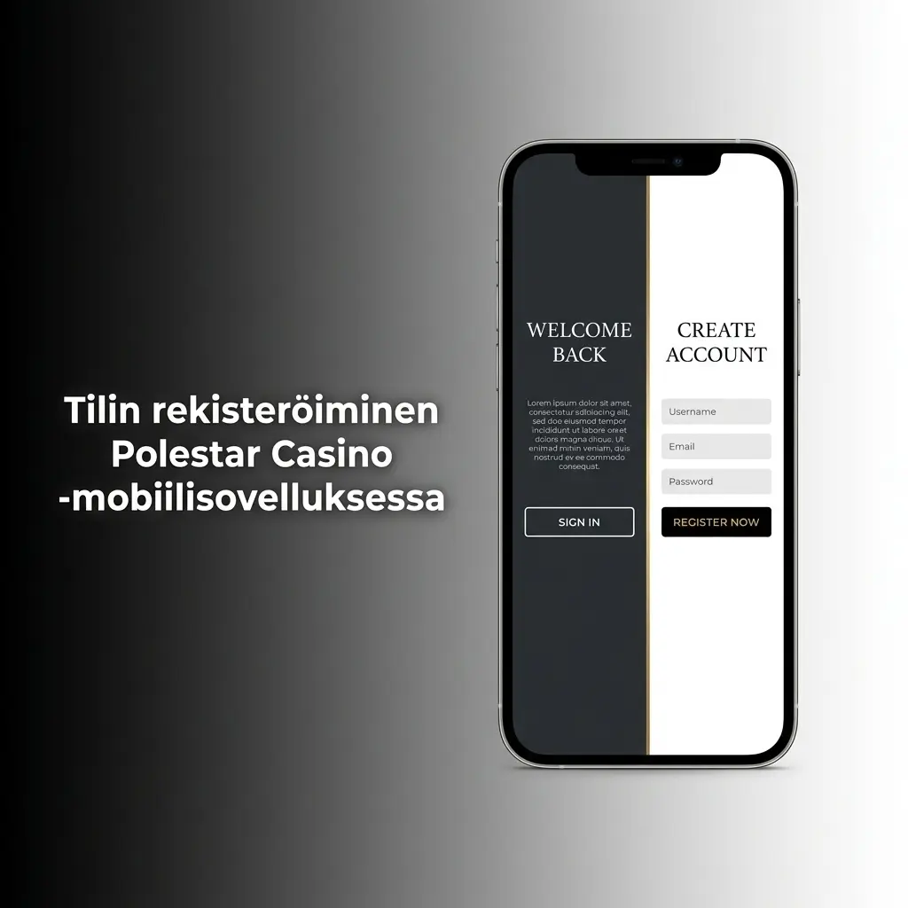 Polestar Casino -mobiilisovelluksen tilin rekisteröintiprosessi vaihe vaiheelta näytöllä